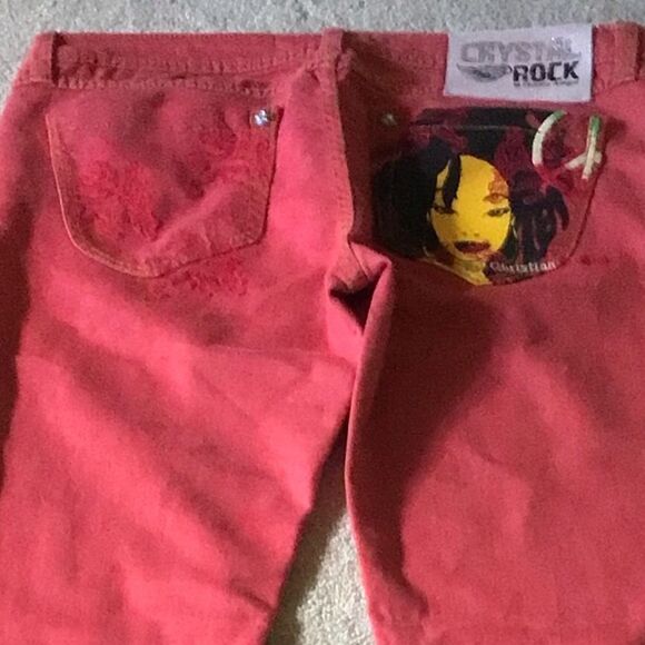 Vtg. Y2k CRYSTAL ROCK by Christian Audigier Denim Jeans Embroidery size 31 - Picture 3 of 10